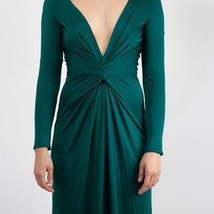 Emerald  Issa of London silk deep v twist front dress. US 6